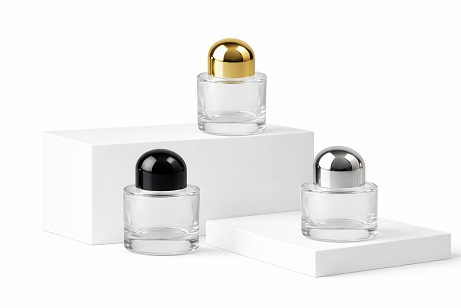 clear and gold silver black perfume bottles