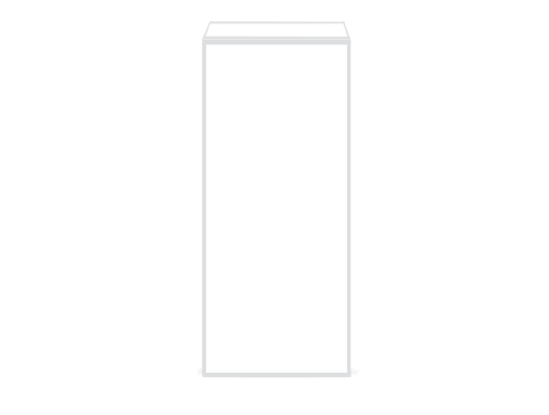white perfume box rectangular tall with silver edging